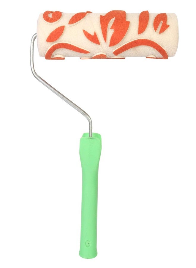 Jai Brush Industries فرشاة طلاء جدران بنمط تصميم عتيق من شركة جاي براش إندستريز (9 بوصات، برتقالي، أبيض) - Image 1